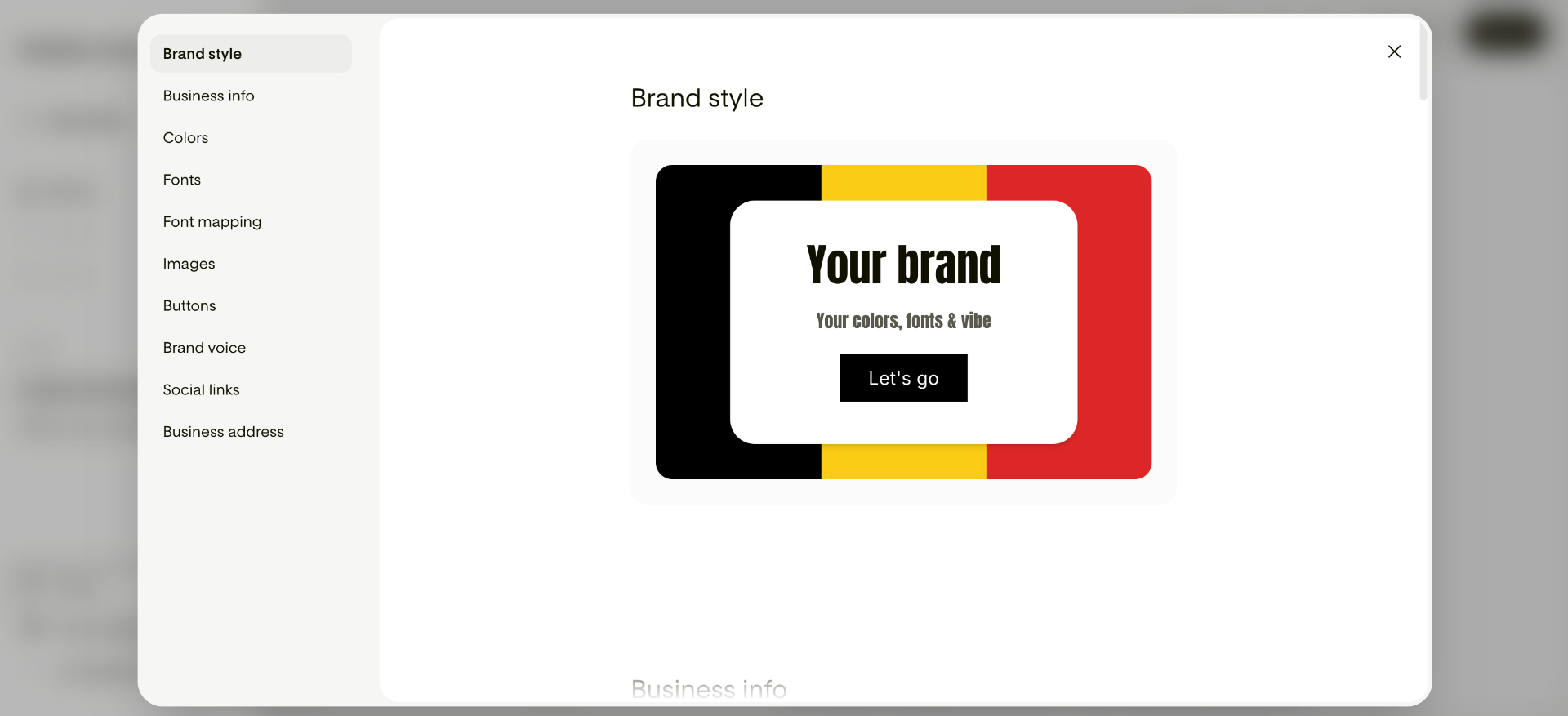 Flodesk Studio brand style setup screen